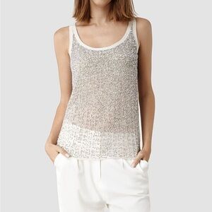 Allsaints hand embellished sequin tank